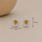 Elegant Hexagonal Lab Grown Diamond Stud (Earrings) for Women – Sparkling 18K Gold - Image 4
