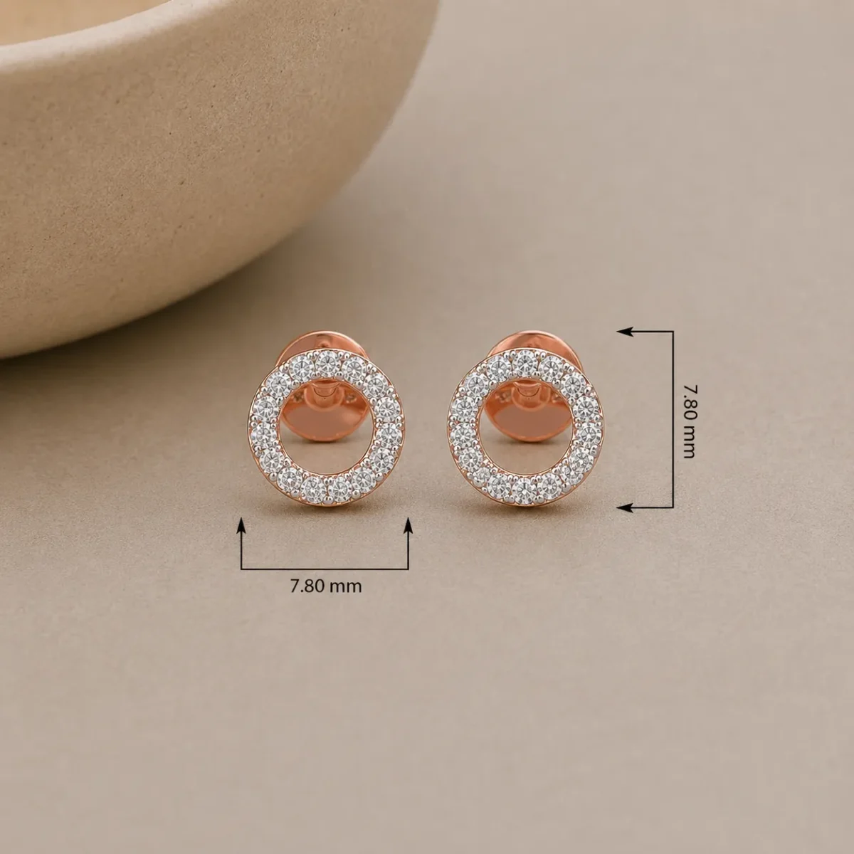 Classic Round Diamond Stud (Earrings) for Women – Elegant Lab Grown Diamonds in 18K Gold - Image 4