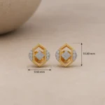 Luxury Geometric Diamond Stud (Earrings) for Women – Sparkling Lab Grown Diamonds in 18K Gold - Image 4