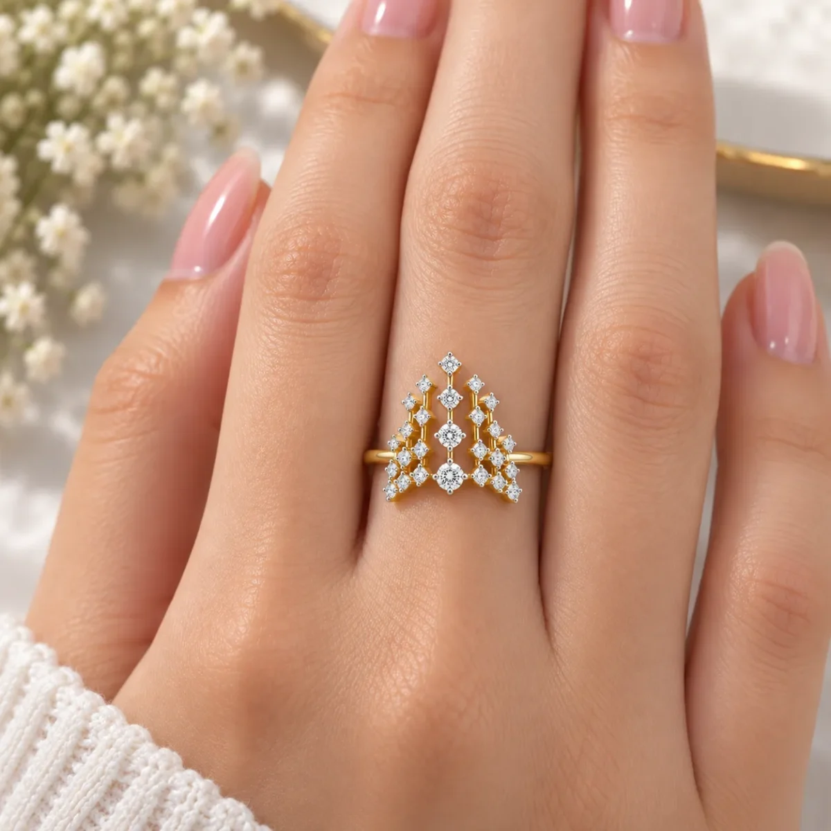 Royal Crown Lab Grown Diamond Ring | 18K Gold Ring - Image 4