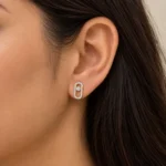 Modern Rectangular Lab Grown Diamond Stud (Earrings) for Women – Elegant 18K Yellow Gold Design - Image 5