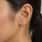 Elegant Hexagonal Lab Grown Diamond Stud (Earrings) for Women – Sparkling 18K Gold - Image 5