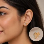 Elegant Floral Loop Lab Grown Diamond Stud (Earrings) for Women – Sparkling 18K Gold Jewellery - Image 5