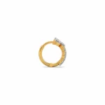 Butterfly lab grown diamond nose bali in yellow gold side view