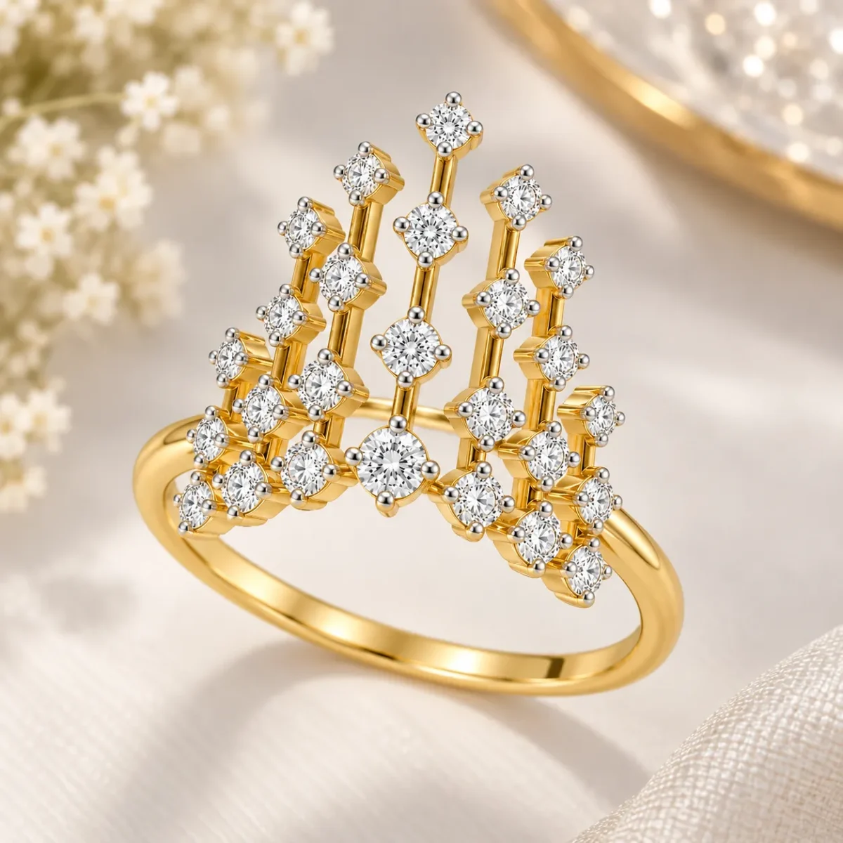 Royal Crown Lab Grown Diamond Ring | 18K Gold Ring - Image 3