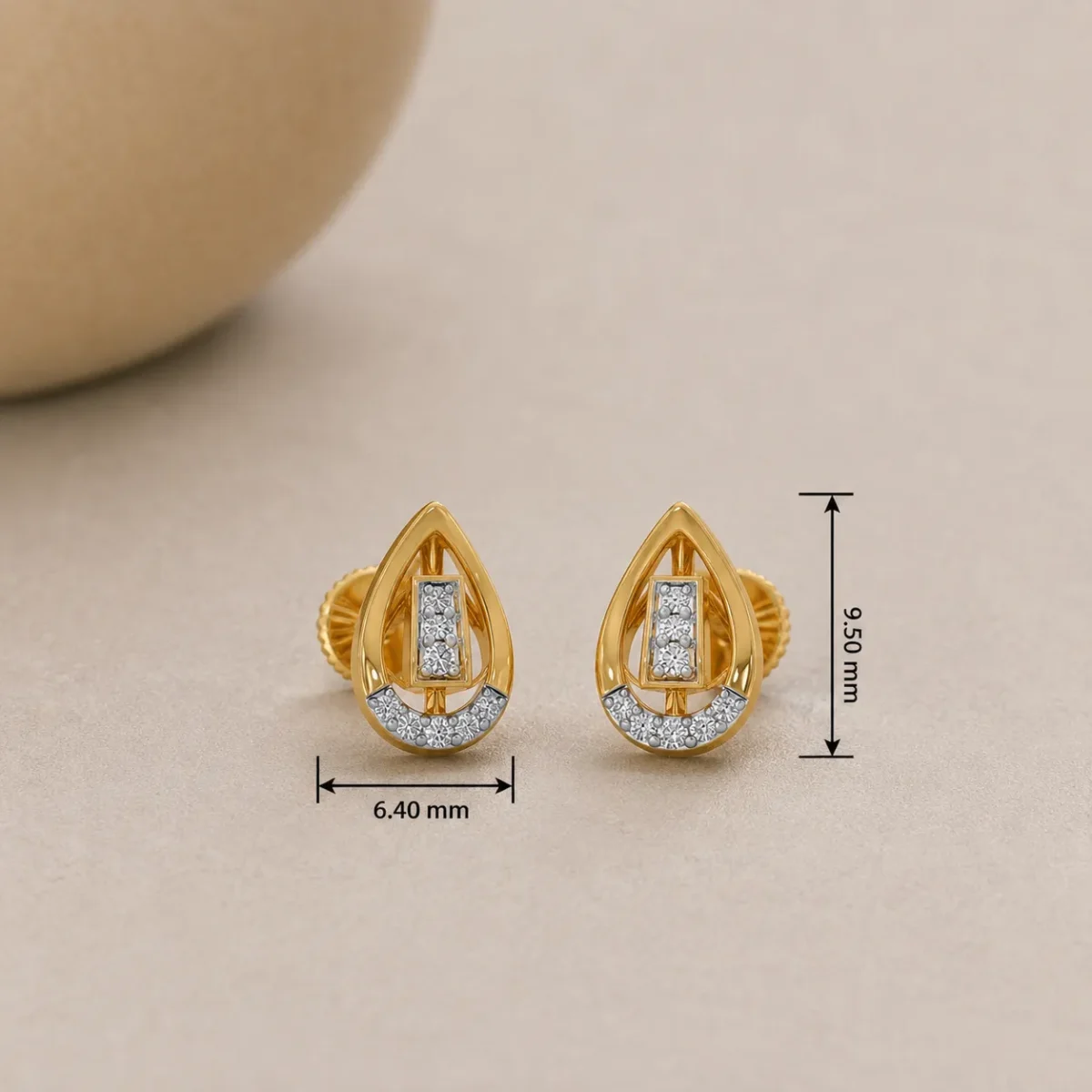 Luxury Teardrop Diamond Stud (Earrings) for Women – Lab Grown Diamonds in 18K Gold - Image 4