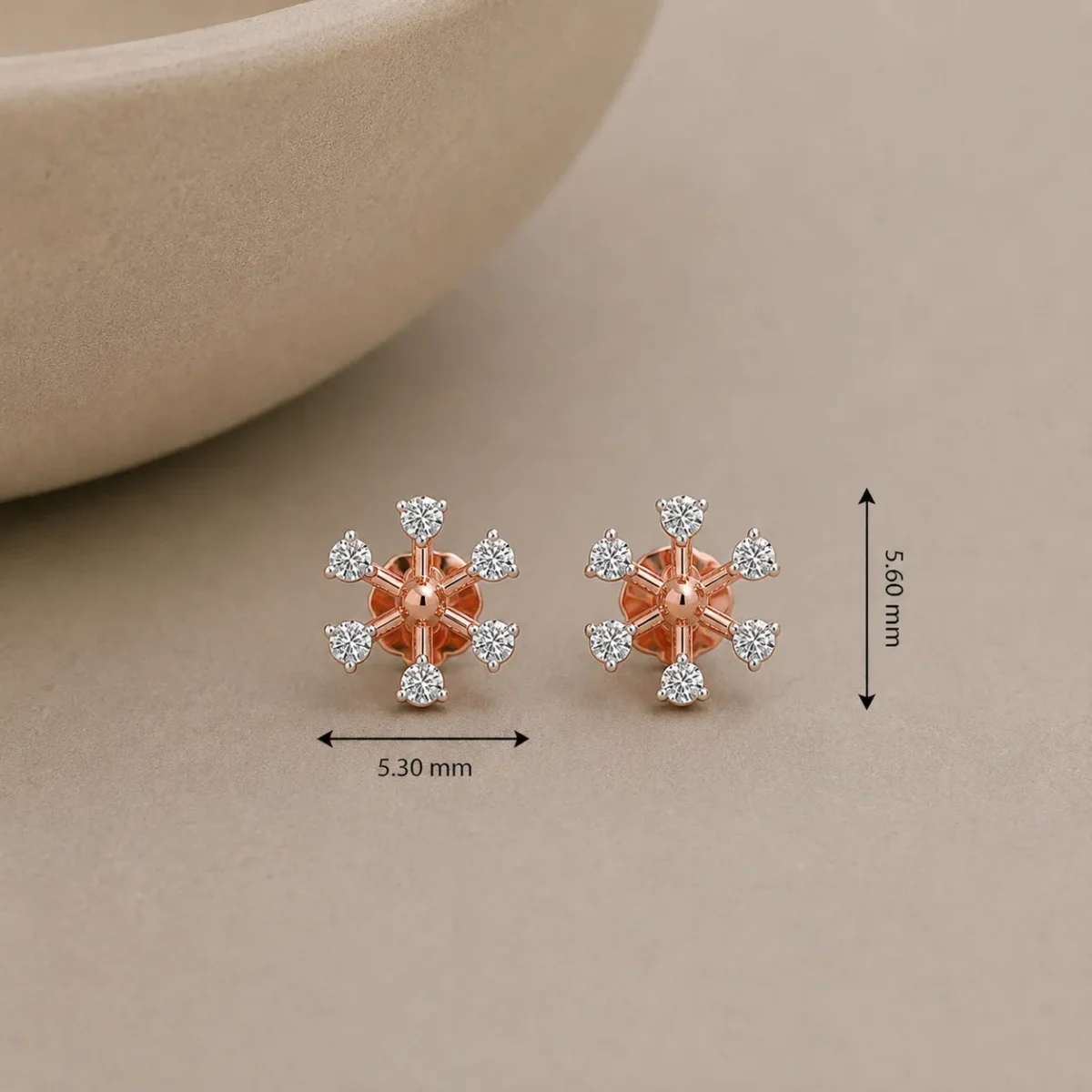 Elegant Snowflake Diamond Stud (Earrings) for Women – Sparkling Lab Grown Diamonds in 18K Gold - Image 4
