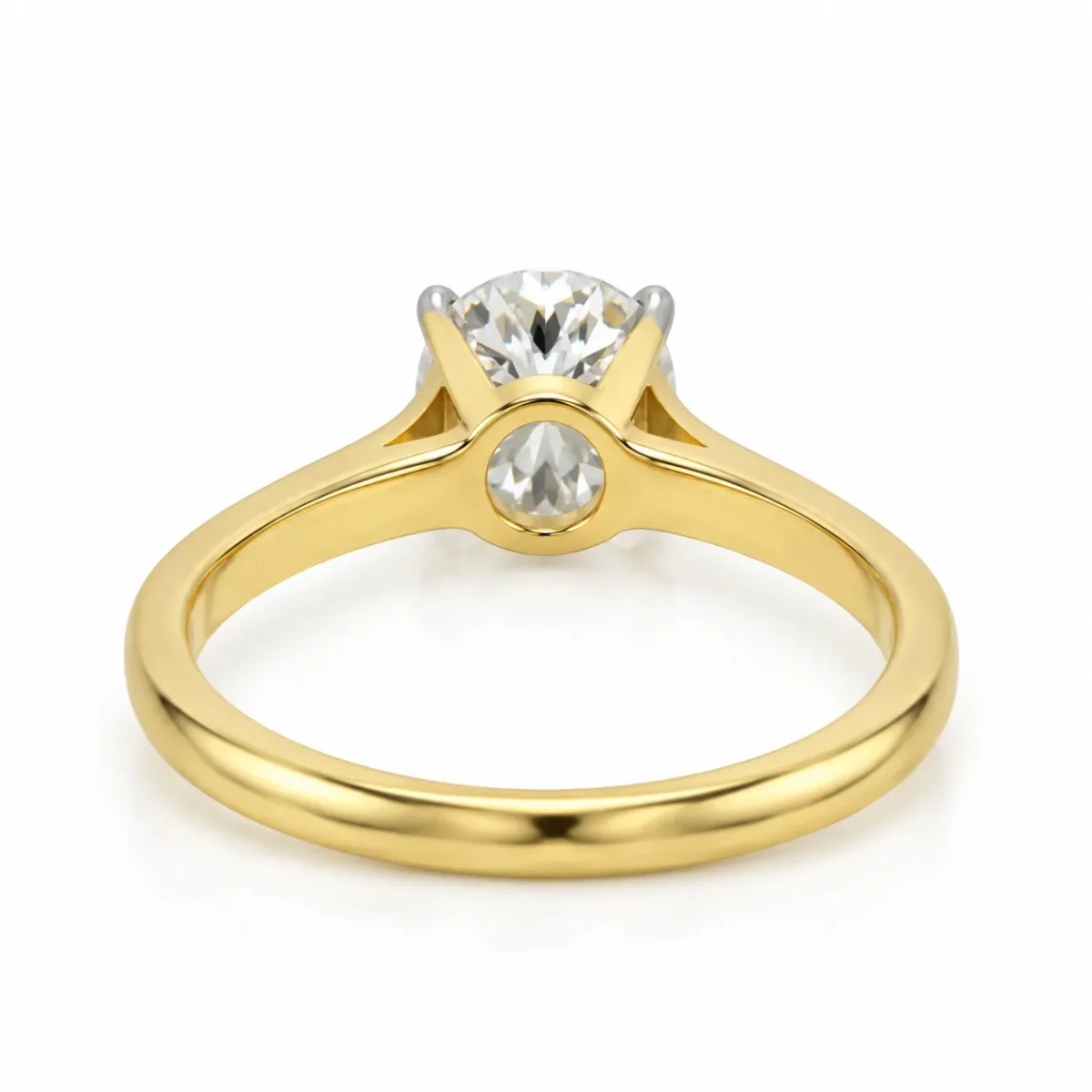 2 Carat Round Cut Lab Grown Diamond Solitaire Engagement Ring – 18K Yellow Gold - Image 2