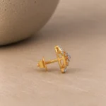 Modern Floral Halo Diamond Stud (Earrings) for Women – Brilliant Lab Grown Diamonds in 18K Gold - Image 3
