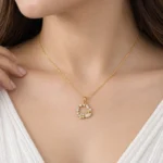 Luxury Floral Circle Diamond Pendant in 18K Gold for Women – Brilliant Sparkle & Timeless Designer Style For Women - Image 2
