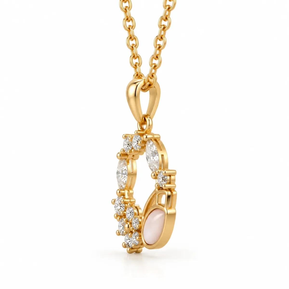 Luxury Floral Circle Diamond Pendant in 18K Gold for Women – Brilliant Sparkle & Timeless Designer Style For Women - Image 4