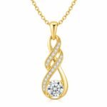 Infinity swirl solitaire diamond pendant in gold for women by Pure Gems World