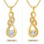 Stunning Infinity Swirl Solitaire Diamond Pendant in 18K Gold for Women – Brilliant Sparkle & Contemporary Elegance - Image 3
