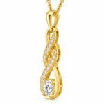 Stunning Infinity Swirl Solitaire Diamond Pendant in 18K Gold for Women – Brilliant Sparkle & Contemporary Elegance - Image 4