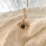 Natural Blue Sapphire Evil Eye Pendant - Image 2