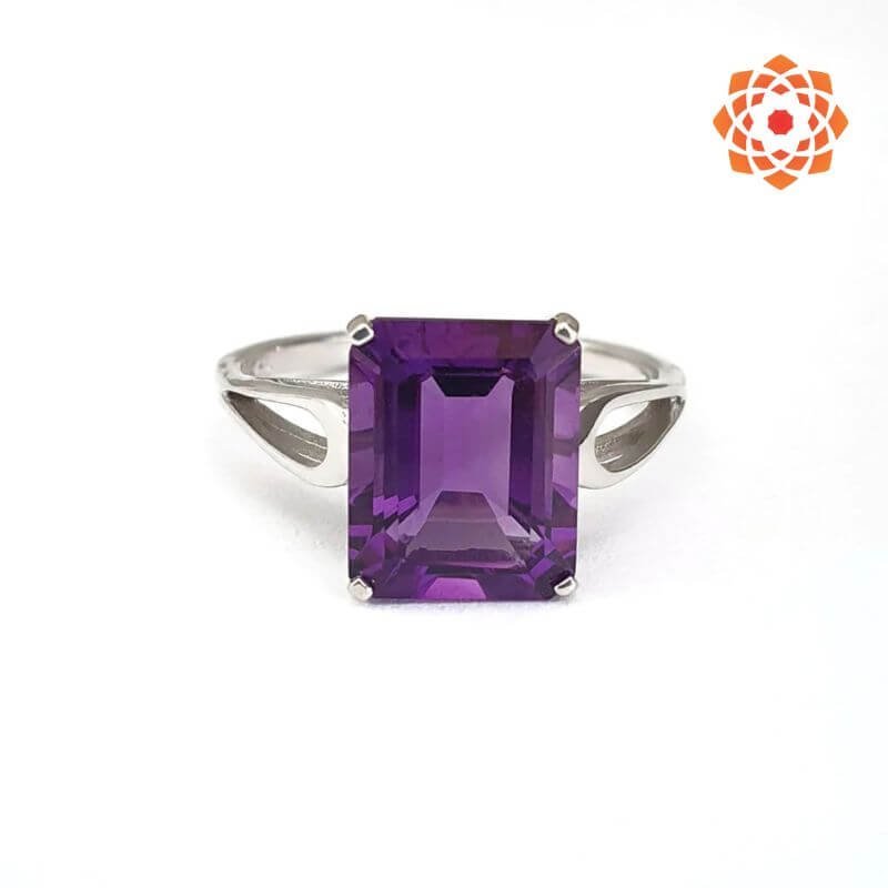 1-13-1.jpg Emerald Shape Amethyst Ring - Image 1