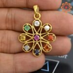 Round Gemstone Navratna Pendant - Image 3