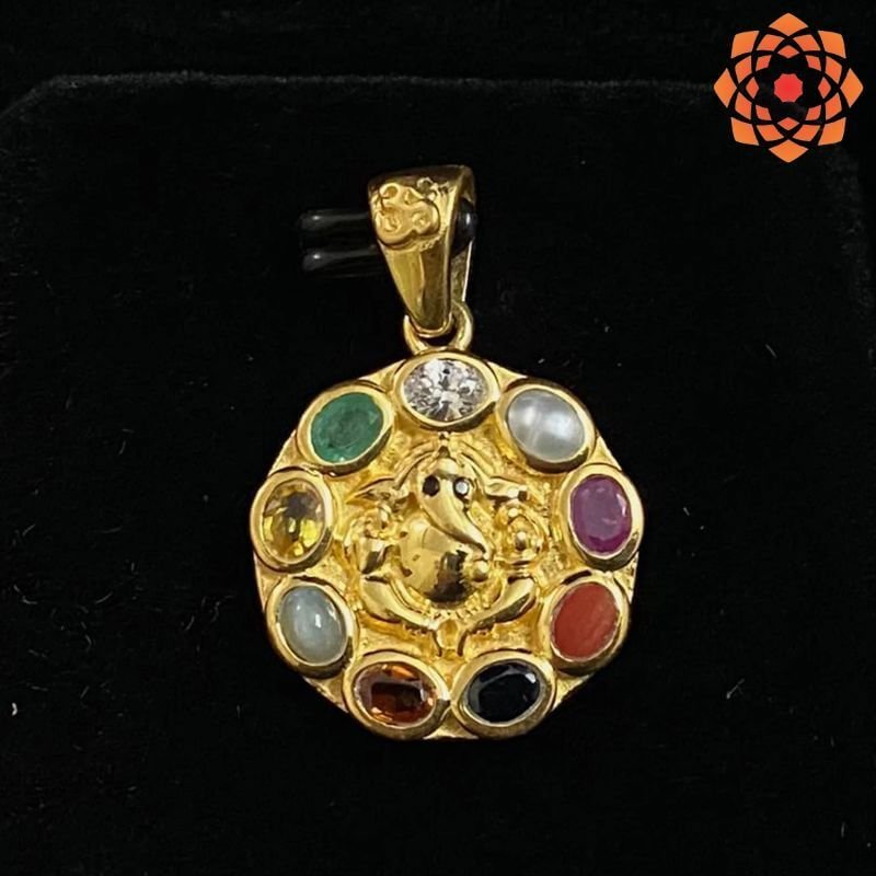 1-21-2.jpg Panchdhatu Navratna Pendant - 2.5mm - Image 1