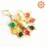 Oval Shape Navratna Pendant- 2.5mm - Image 3