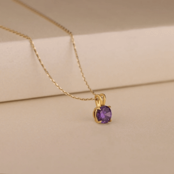Round Amethyst Gemstone Pendant