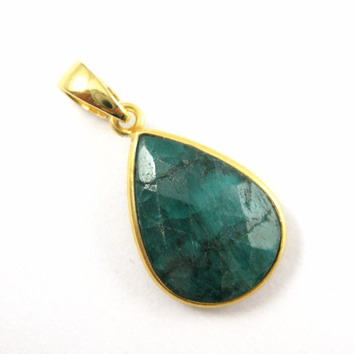 1-49.png Emerald Gemstone Teardrop Pendant - Image 1