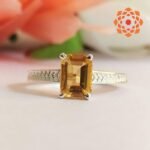 Certified Emerald Cut Citrine Ring