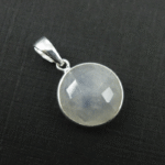Round Moonstone Gemstone Bezel Pendant