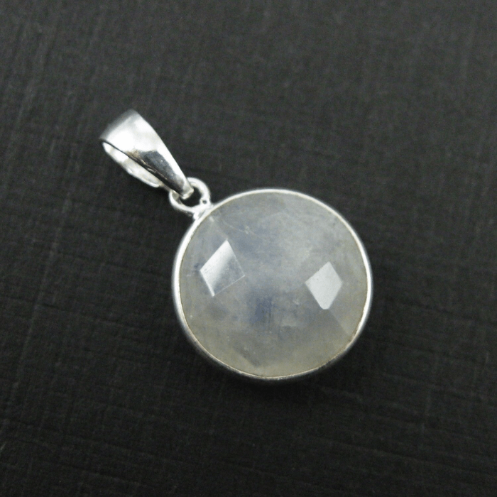 1-71.png Round Moonstone Gemstone Bezel Pendant - Image 1