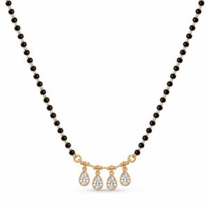 18K Gold Dewdrop Lab-Grown Diamond Mangalsutra with 2 Carat Diamonds
