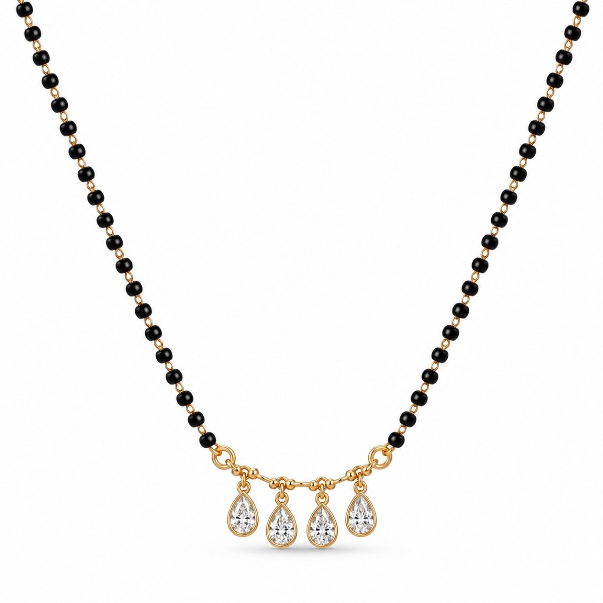 18K Gold Dewdrop Lab-Grown Diamond Mangalsutra – Pure Gems World 18K Gold Dewdrop Lab-Grown Diamond Mangalsutra with 2 Carat Diamonds