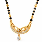 18K Gold Blossom Pear Drop Lab Grown Diamond Mangalsutra for Women - Image 2