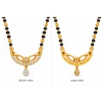18K Gold Blossom Pear Drop Lab Grown Diamond Mangalsutra for Women - Image 3