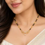 18K Gold Bow Charm Lab Grown Diamond Mangalsutra for Women - Image 4