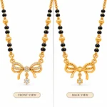 18K Gold Bow Charm Lab Grown Diamond Mangalsutra for Women - Image 3