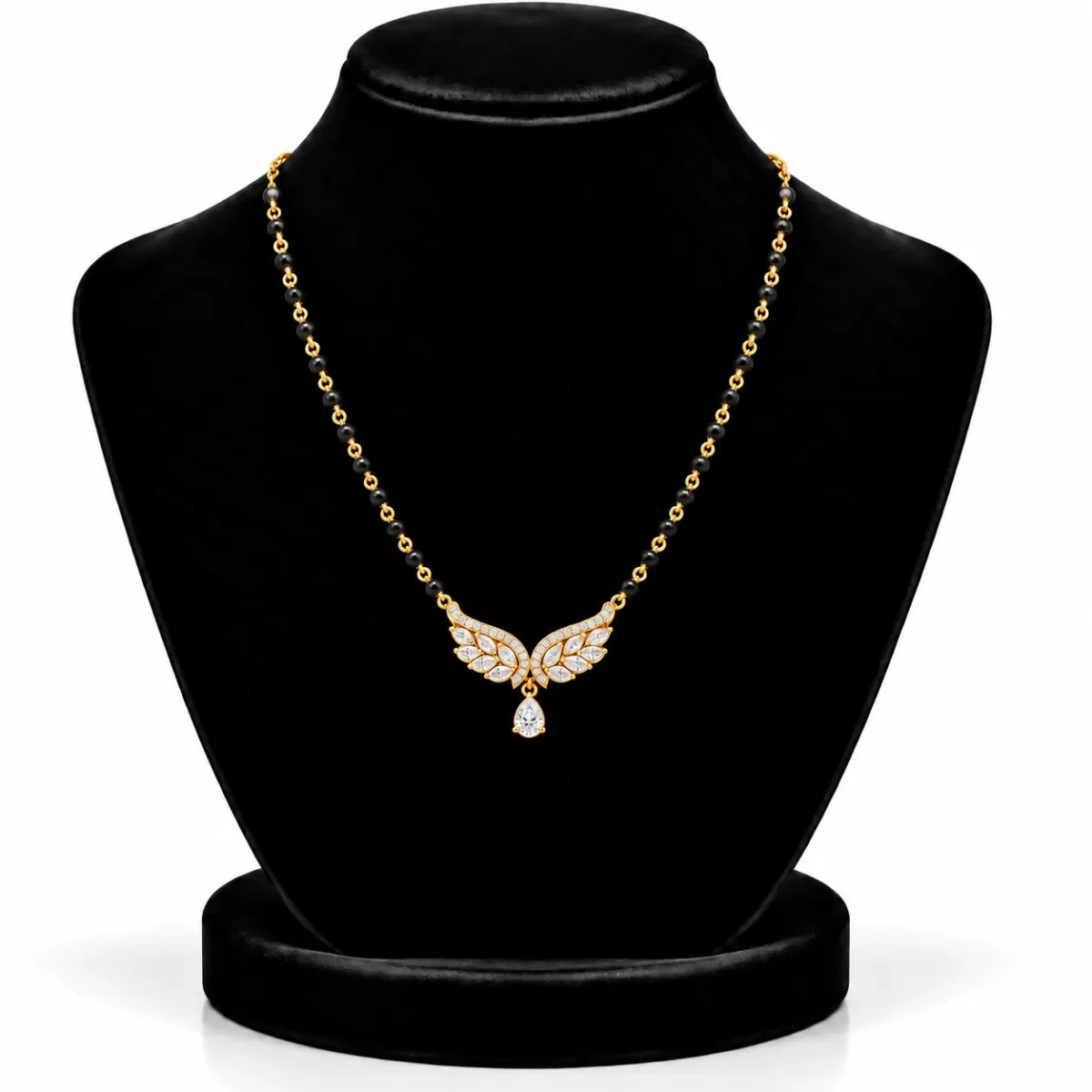 18K Gold Butterfly Wings Lab Grown Diamond Mangalsutra - Image 5