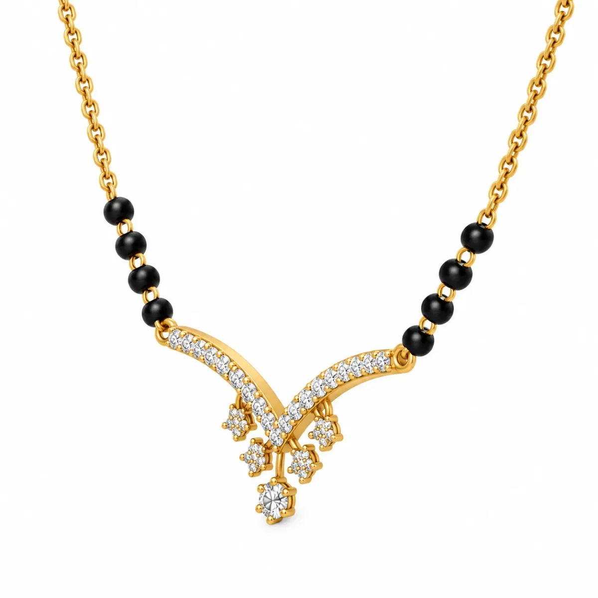 18K Gold Cascade Lab Grown Diamond Mangalsutra - Image 2