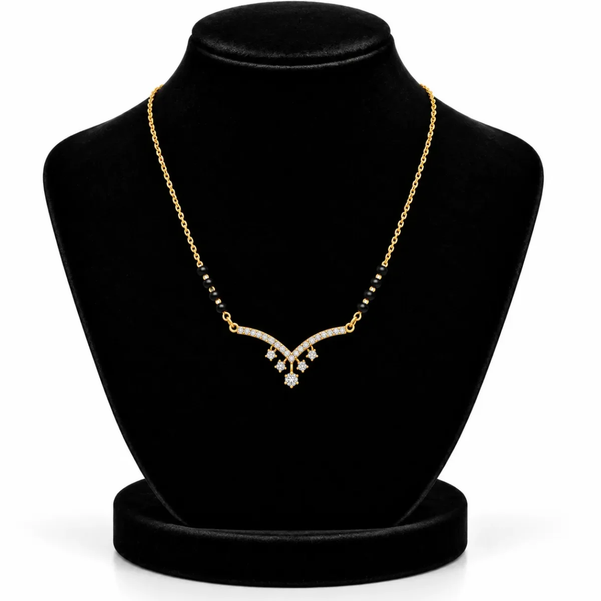 18K Gold Cascade Lab Grown Diamond Mangalsutra - Image 5