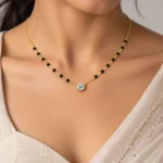 18K Gold Classic Solitaire Lab Grown Diamond Mangalsutra - Image 4