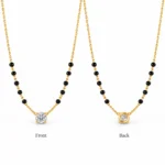 18K Gold Classic Solitaire Lab Grown Diamond Mangalsutra - Image 3