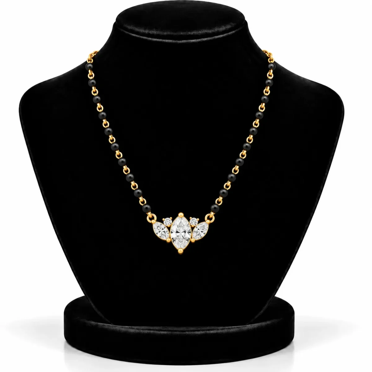 18K Gold Crown Bloom Lab Grown Diamond Mangalsutra - Image 5