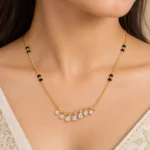 18K Gold Curved Drop Lab Grown Diamond Mangalsutra - Image 4