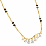 18K Gold Curved Drop Lab Grown Diamond Mangalsutra - Image 2