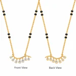 18K Gold Curved Drop Lab Grown Diamond Mangalsutra - Image 3