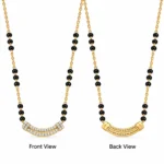 18K Gold Double Curve Lab Grown Diamond Mangalsutra - Image 3