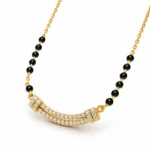18K Gold Double Curve Lab Grown Diamond Mangalsutra - Image 2