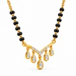 18K Gold Five Drop Lab Grown Diamond Mangalsutra for Women - Image 2