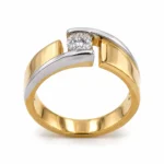 18K Gold Floating Solitaire Lab Grown Diamond Ring for Men - Image 3