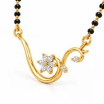 18K Gold Floral Swirl Lab-Grown Diamond Mangalsutra - Image 2