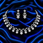 18K Gold Floral Vine & Leaf Lab Grown Diamond Necklace Set for Women - Image 2