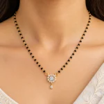 18K Gold Flower Lab Grown Diamond Mangalsutra - Image 4